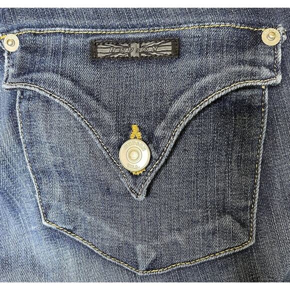 Hudson Bacara Kern Wash Cropped Straight Cuffed Blue Jeans Distressed Denim 28 - Picture 4 of 9